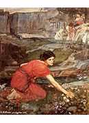 maidens picking flowers by a stream [study]