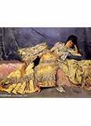 lady on a pink divan