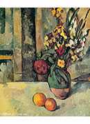 vase de fleurs et pommes