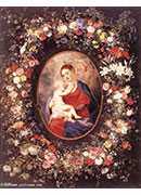 ʥĸ - the virgin and child in a garland of flower