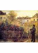 claude monet painting in his garden at argenteuil