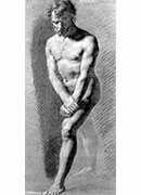 male nude grasping his wrists