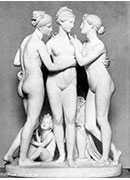 the three graces with cupid