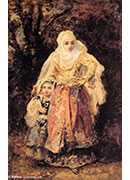 oriental woman and her daughter