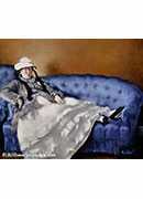 Ф-ɫɳϵη - Portrat der Frau Manet auf blauem Sofa