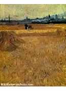 ³Ͱճ - wheat field with sheaves and arles in the background