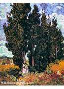 µŮ - cypresses with two female figures