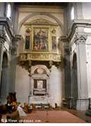 Badia Fiorentina church mino_da_fiesole,monumento_al_conte_ugo_di_toscana_e_pala_del_vasari in Florence, italy