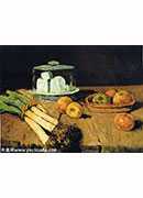 :Уƻ - Still Life with leeks, cheese and apples