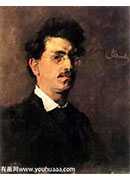 Ի(1876Ľ) - Carl Schuch, Self-portrait, Munich 1876