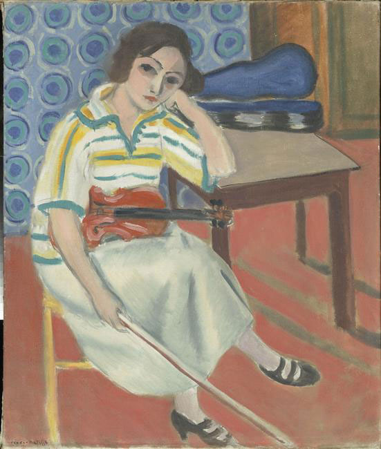 Woman with violin<br>1921-1923, ͻ, 55 x 46 cm<br>ղڣMuse de l'Orangerie, Paris, France