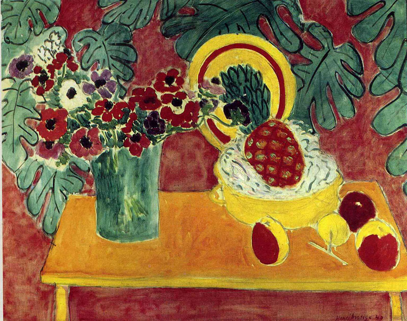 Pineapple and Anemones<br>1940, ͻ, 73 x 92 cm<br>ղڣMGM MIRAGE Collection, Las Vegas, USA